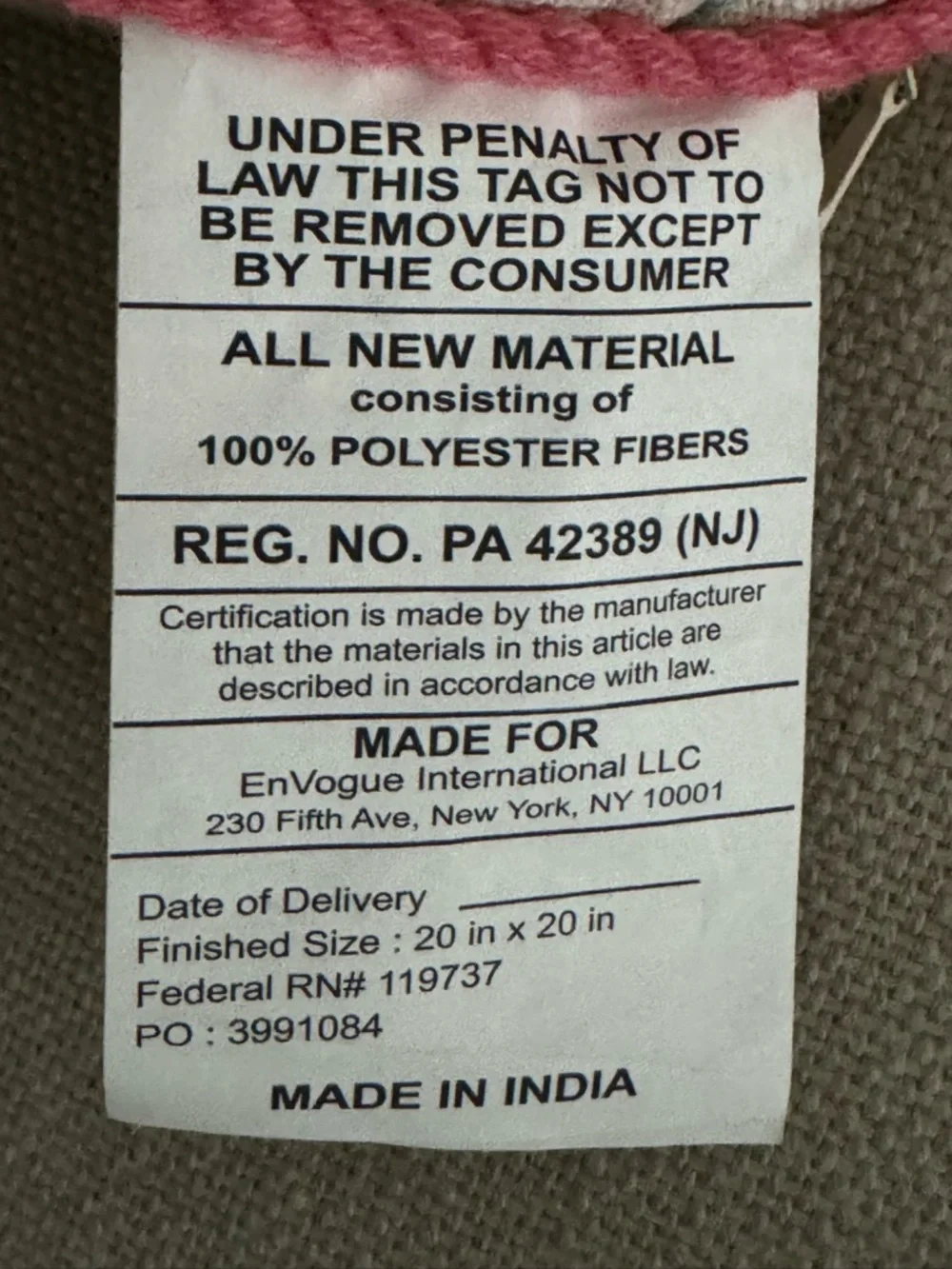 20” x 20” throw pillow features a trellis pattern with embroidered - Picture 6 of 8